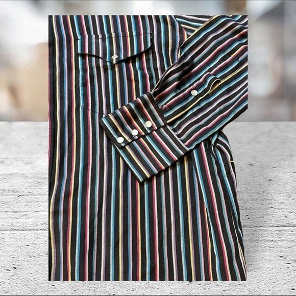 Vintage Ruddock Bros Long Sleeve Western Style Button Down Shirt Men's Large - Picture 2 of 6